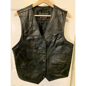 Italian Stone Design Genuine Leather Vest‎ Sz XL